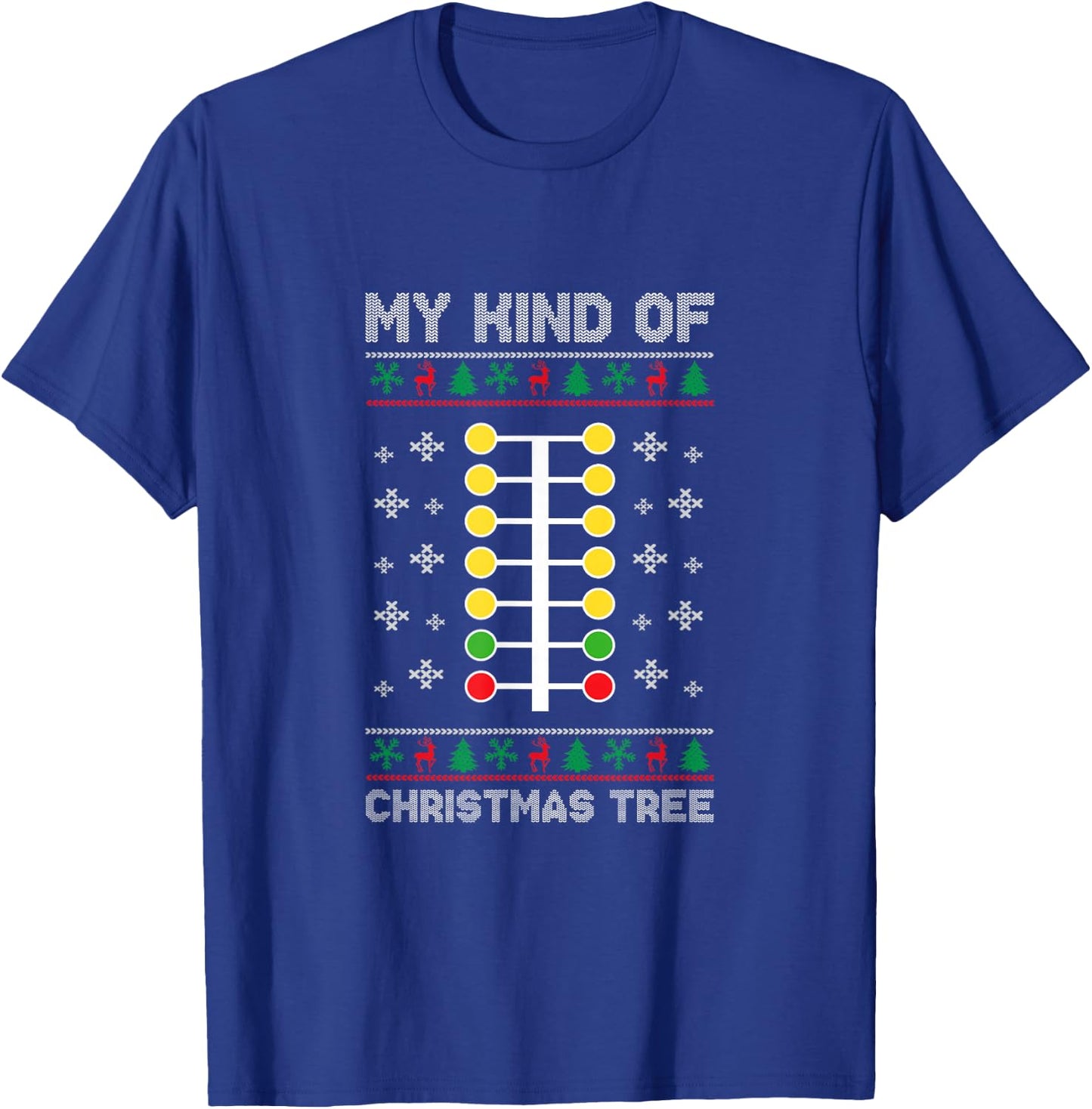 Drag Racing My Kind of Christmas Tree Drag Racer Xmas T-Shirt - T-Shirt | Royal