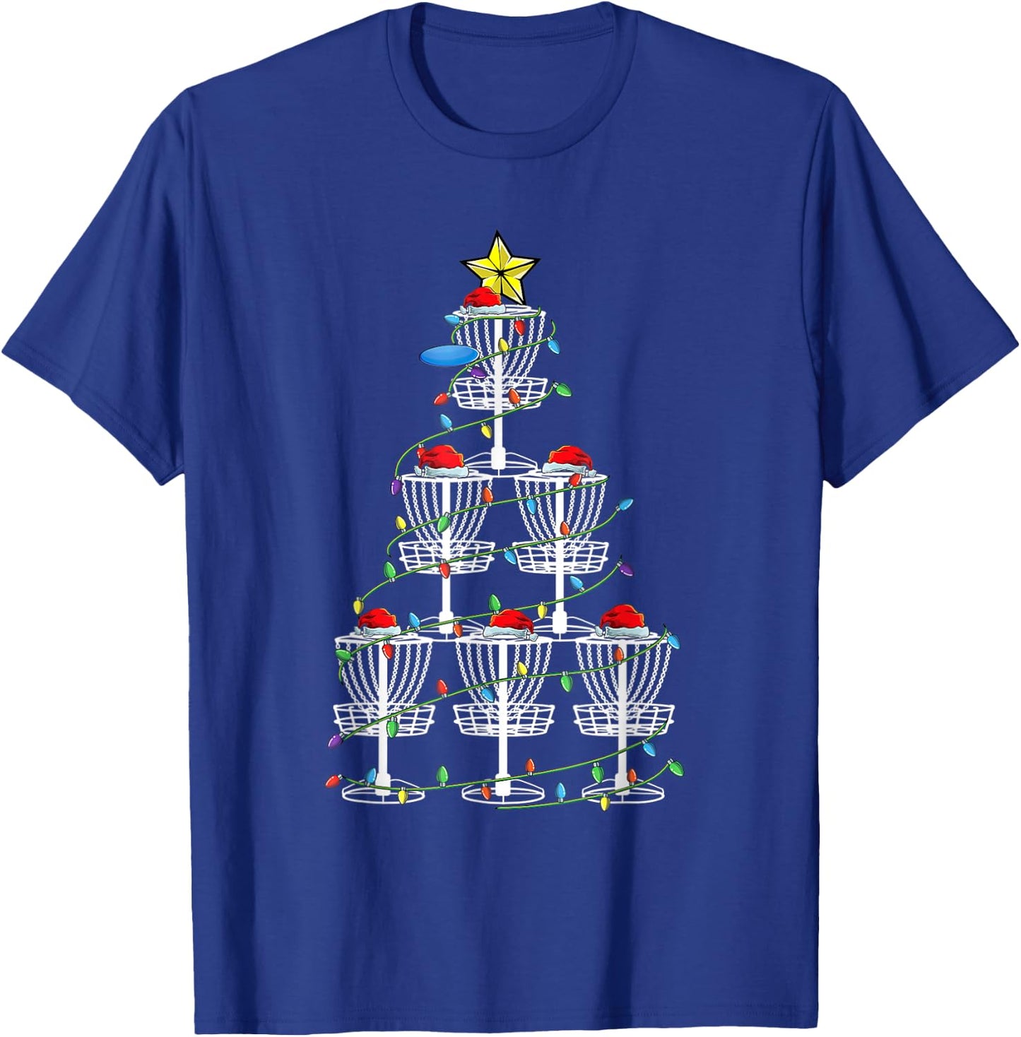 Xmas Stupid Tree Disc Golf Funny Frisbee Golf Player Basket T-Shirt - T-Shirt | Royal