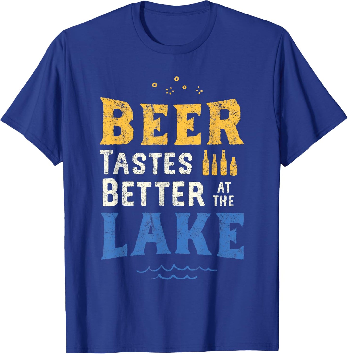 Beer Tastes Better At The Lake. Lake & Beer Drinking Shirt. T-Shirt - T-Shirt | Royal