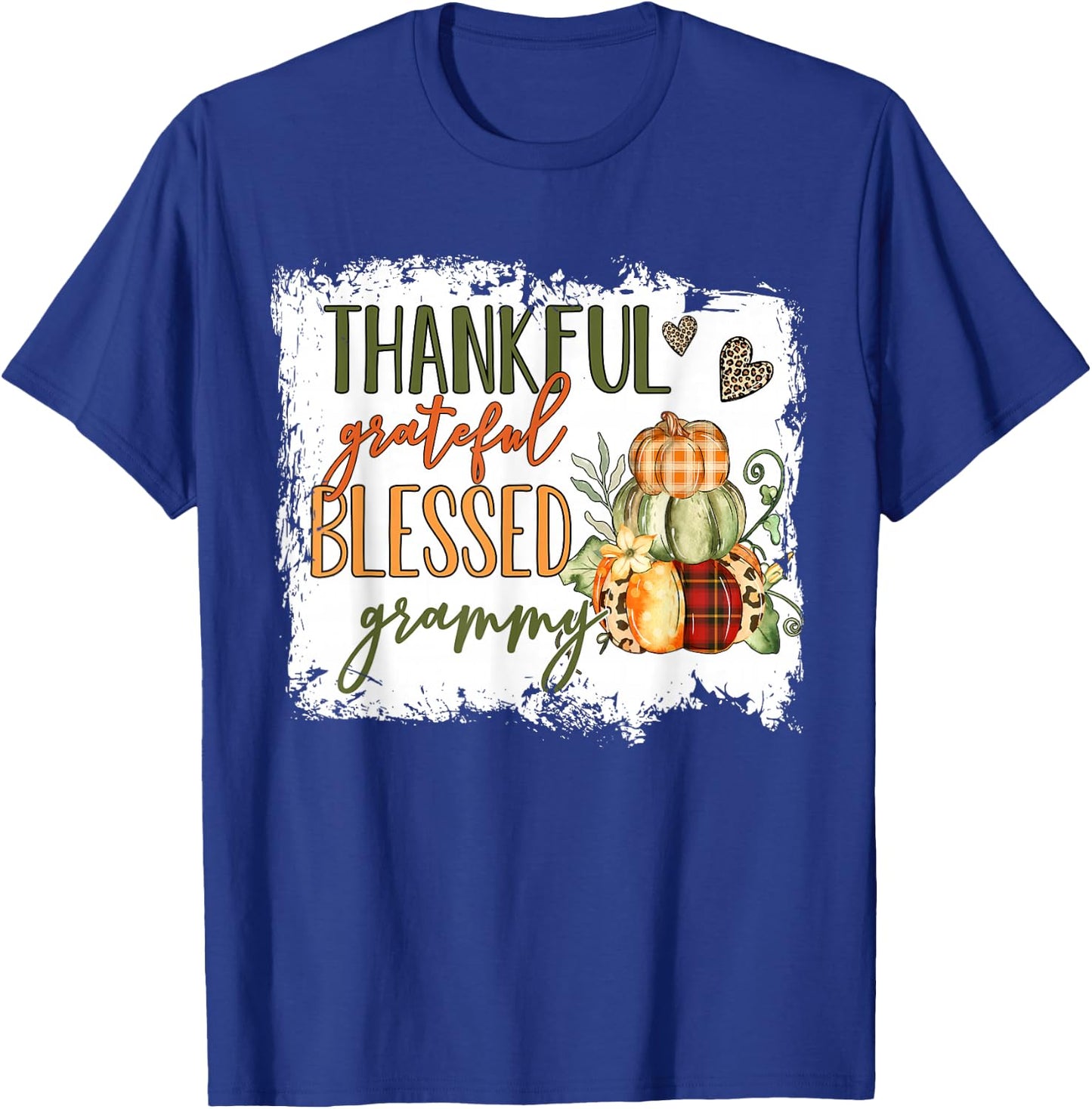 Thankful Grateful Blessed Grammy Pumpkin Thanksgiving T-Shirt - T-Shirt | Royal