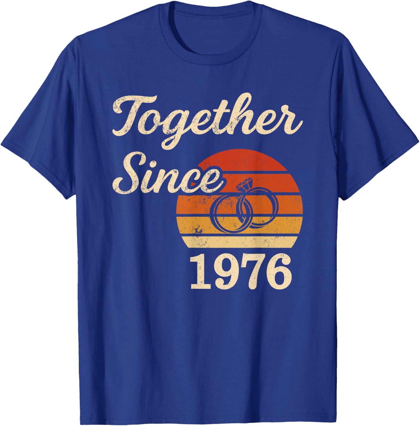 Vintage Sunset Together Since 1976 50th Wedding Anniversary T-Shirt - T-Shirt | Royal