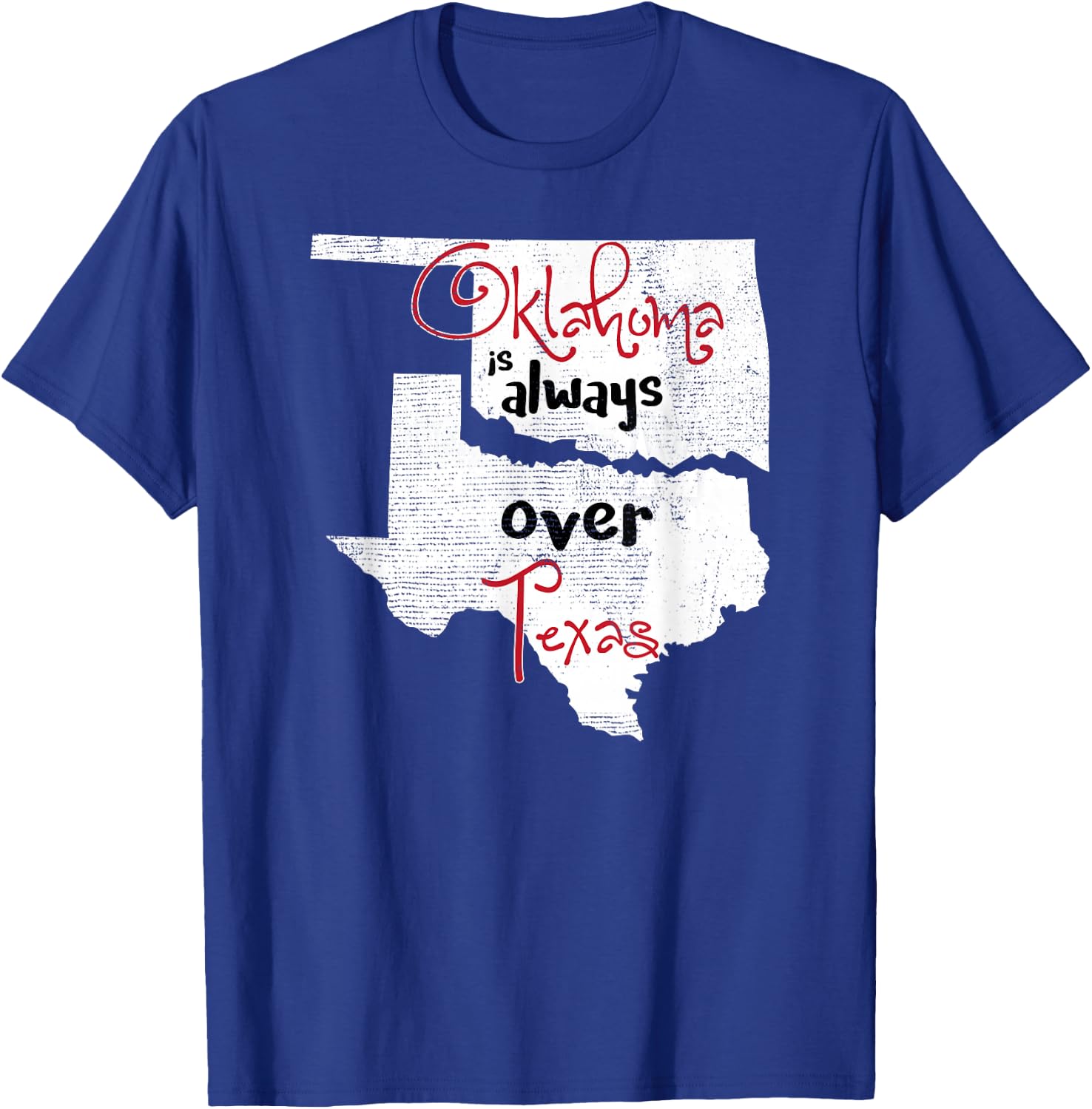 Oklahoma Texas Rivals Okie Distressed T-Shirt - T-Shirt | Royal