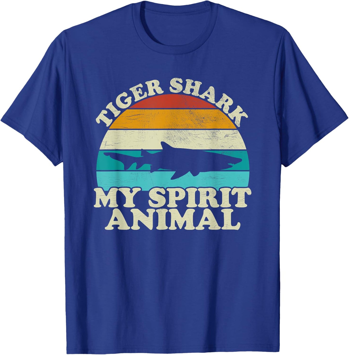 Tiger Shark My Spirit Animal - Vintage Fish Fishing T-Shirt - T-Shirt | Royal