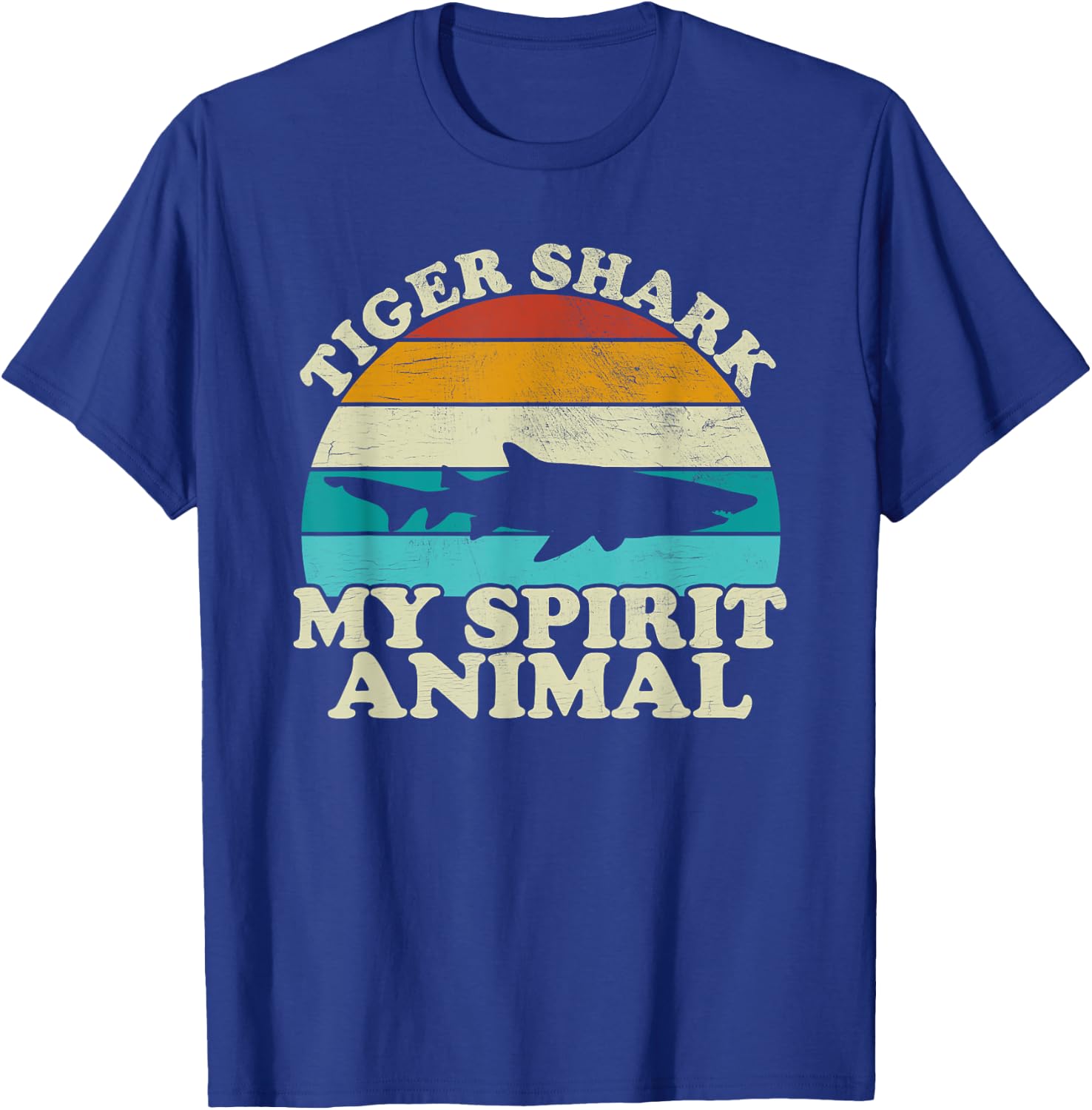 Tiger Shark My Spirit Animal - Vintage Fish Fishing T-Shirt - T-Shirt | Royal