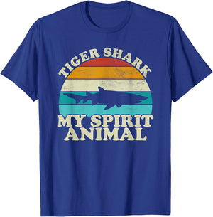 Tiger Shark My Spirit Animal - Vintage Fish Fishing T-Shirt - T-Shirt | Royal