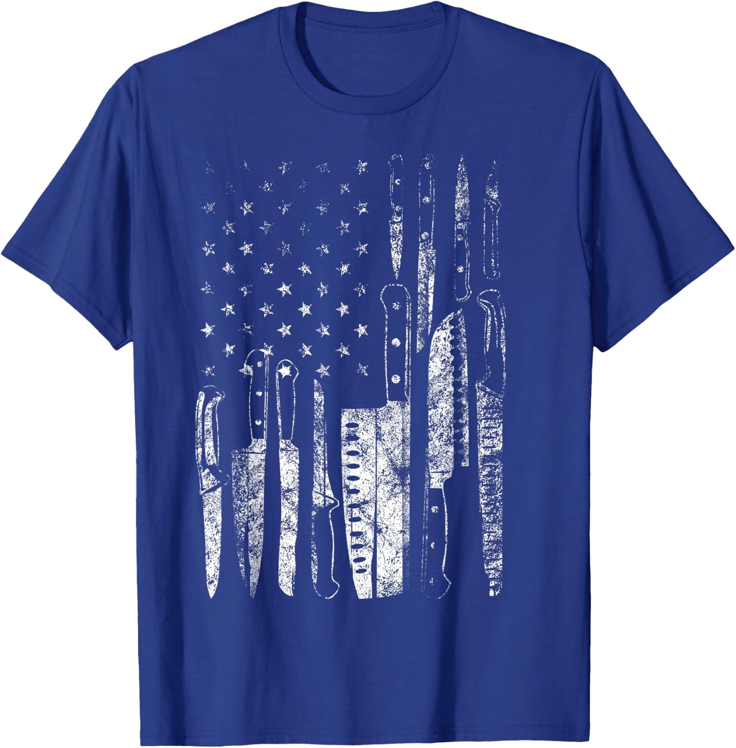 American Flag Chef Knife Set Collector T-Shirt - T-Shirt | Royal
