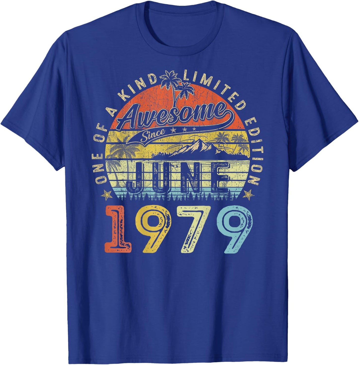 (ON Back) 47 Limited Edition 1979 June 47th Birthday T-Shirt - T-Shirt | Royal