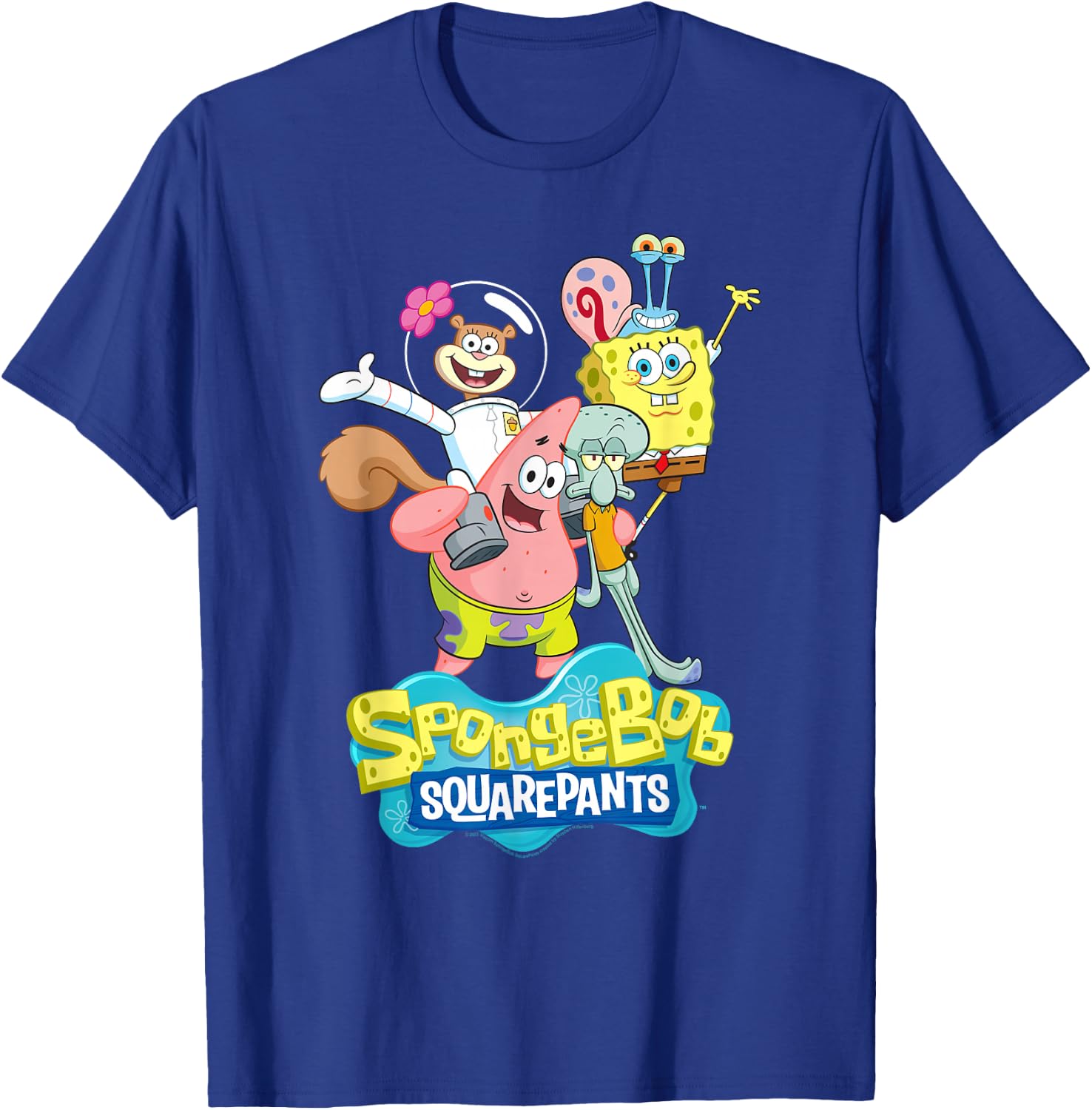 SpongeBob SquarePants Sandy, Patrick, Gary and Squidward T-Shirt - T-Shirt | Royal
