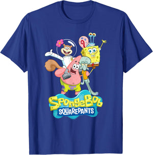 SpongeBob SquarePants Sandy, Patrick, Gary and Squidward T-Shirt - T-Shirt | Royal