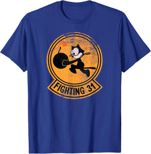 Vintage WW2 VFA-31 Tomcatters Squadron Patch T-Shirt - T-Shirt | Royal