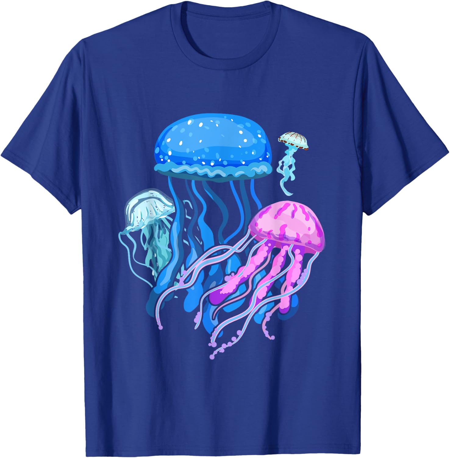 Retro Jellyfish Design T-Shirt - T-Shirt | Royal