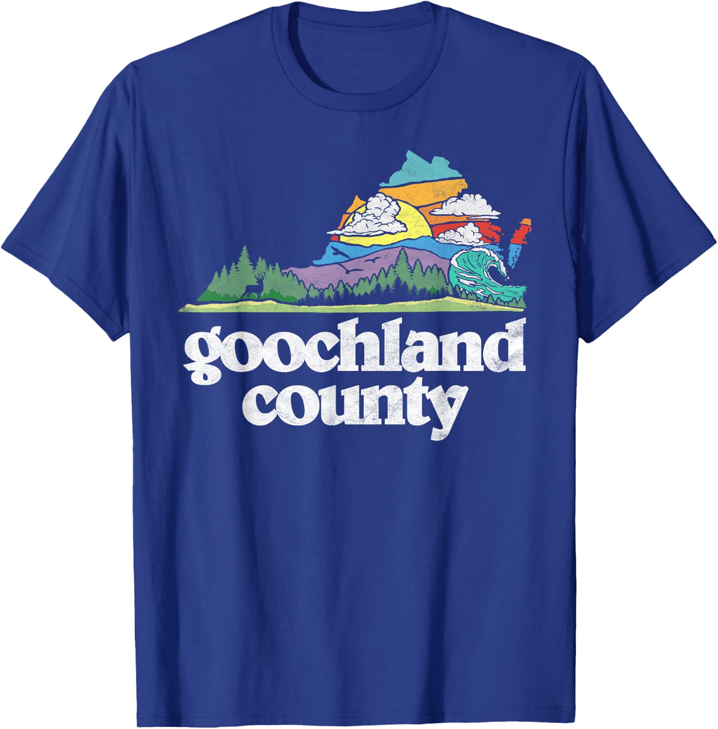 Goochland County Virginia Outdoors & Nature Lover Retro T-Shirt - T-Shirt | Royal