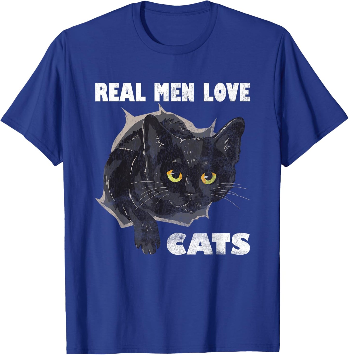 Real Men Love Cat Cats Lover Fathers Day Idea T-Shirt - T-Shirt | Royal