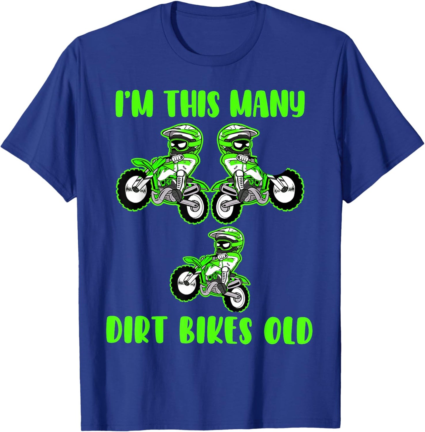 I'm This Many Dirt Bikes 3 Year Old 3rd Birthday Motocross T-Shirt - T-Shirt | Royal