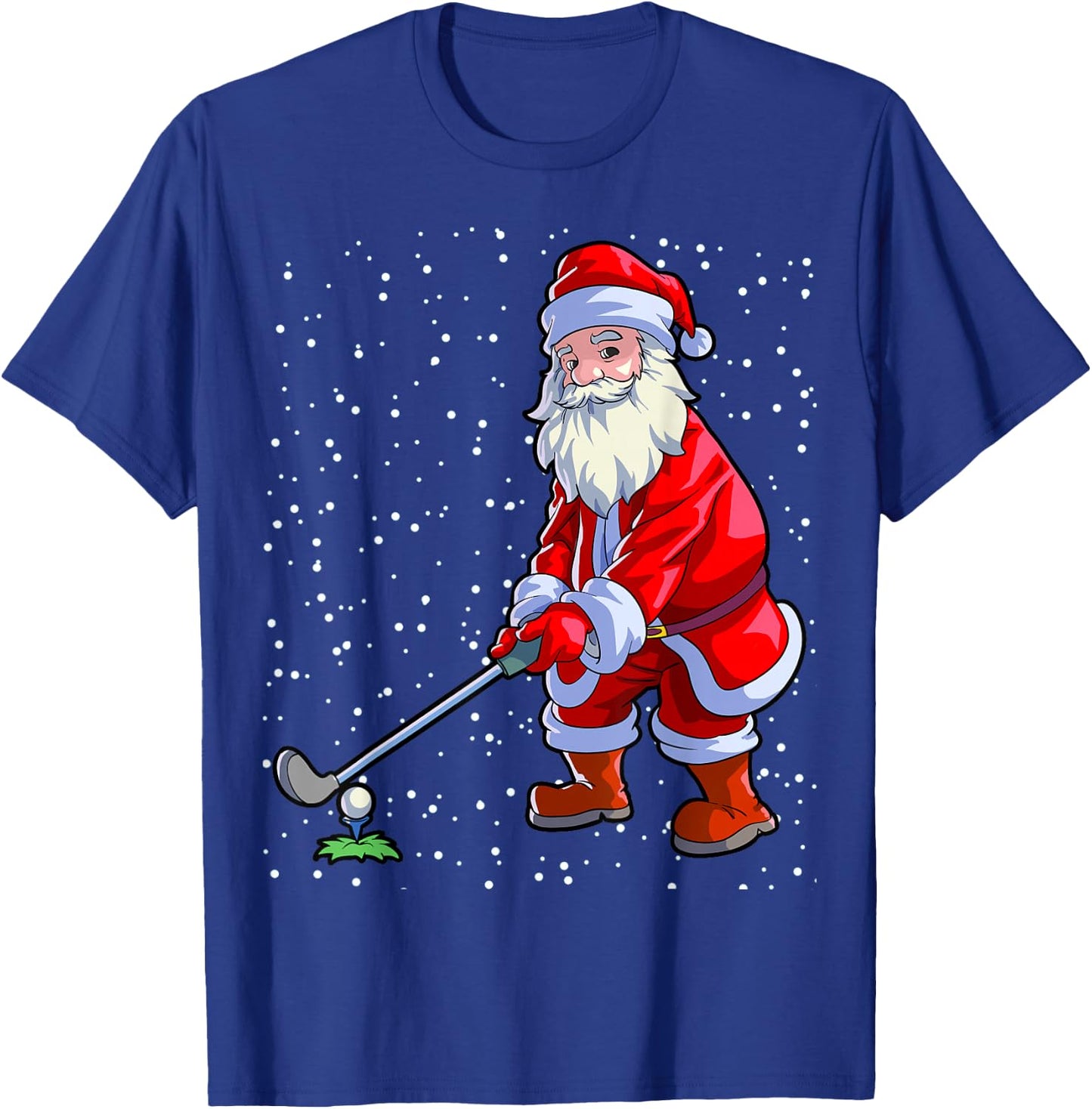 Golf Christmas Shirt Men Golf Club Golf Playing Santa Claus T-Shirt - T-Shirt | Royal