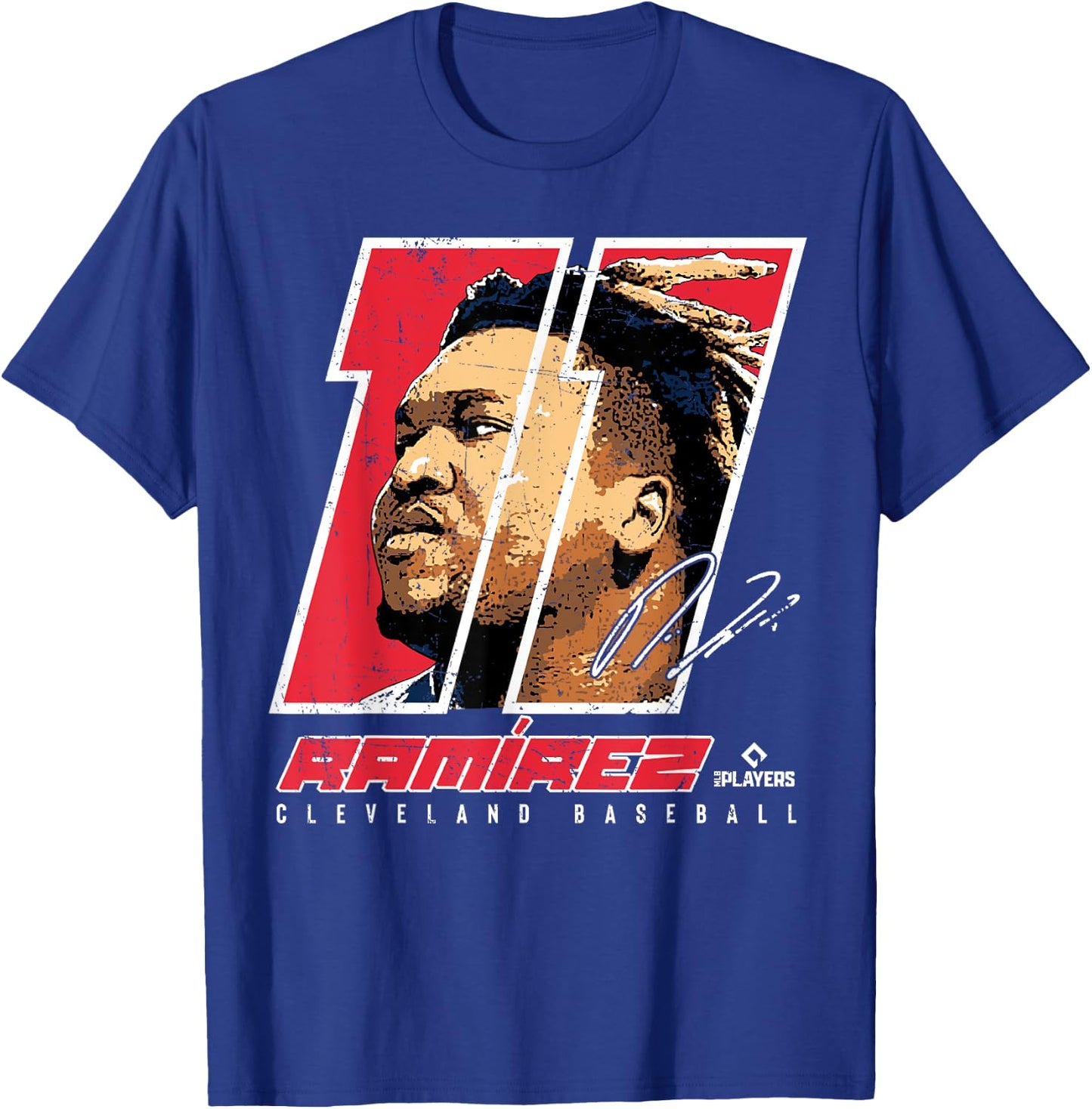Jose Ramirez - Silhouette Enriquito Cleveland MLBPA T-Shirt - T-Shirt | Royal