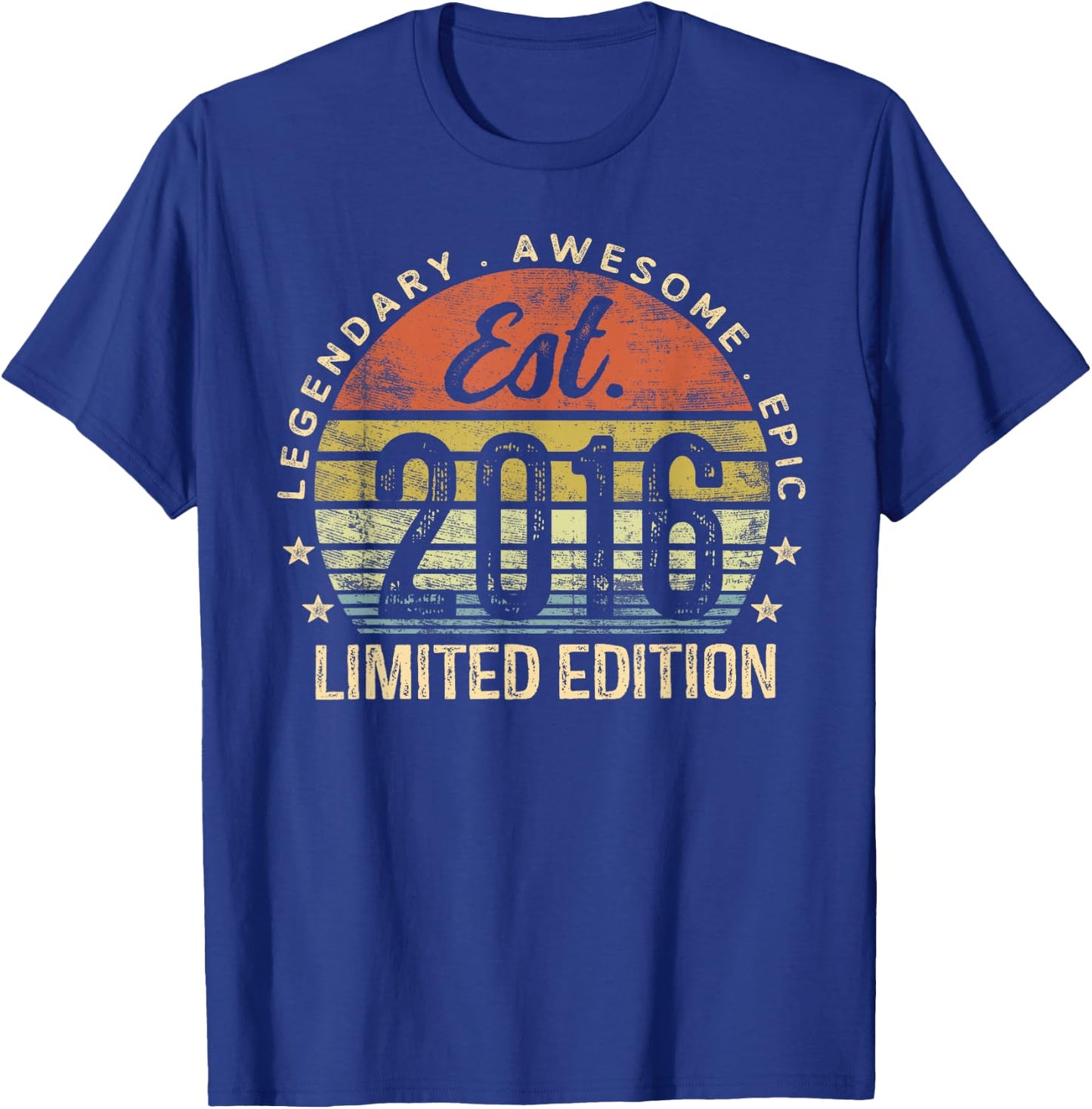 Est 2016 Limited Edition 9th Birthday Gifts 9 Year Old T-Shirt - T-Shirt | Royal