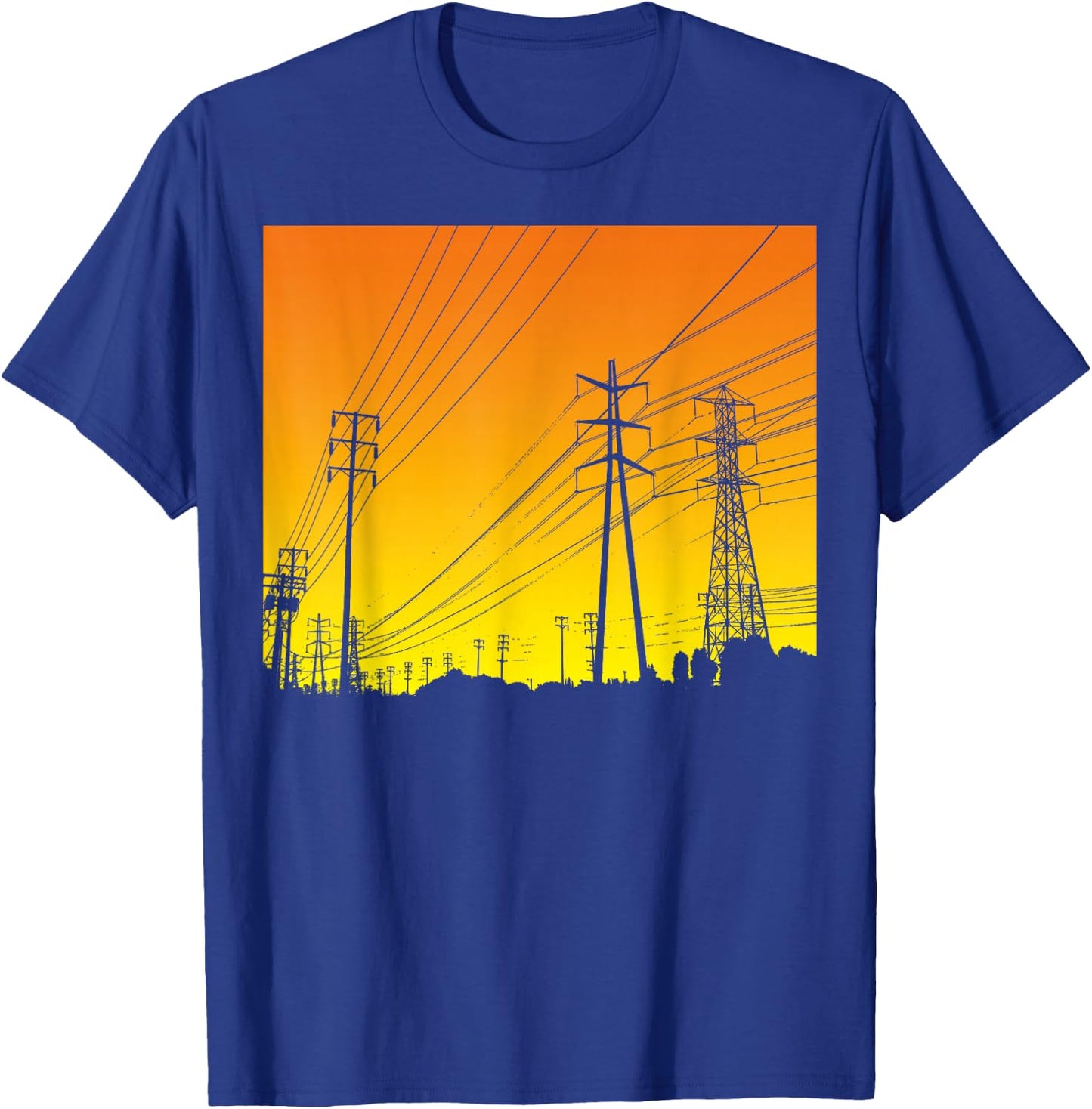 Ulility Pole | Electric Power Pole Shirt T-Shirt - T-Shirt | Royal