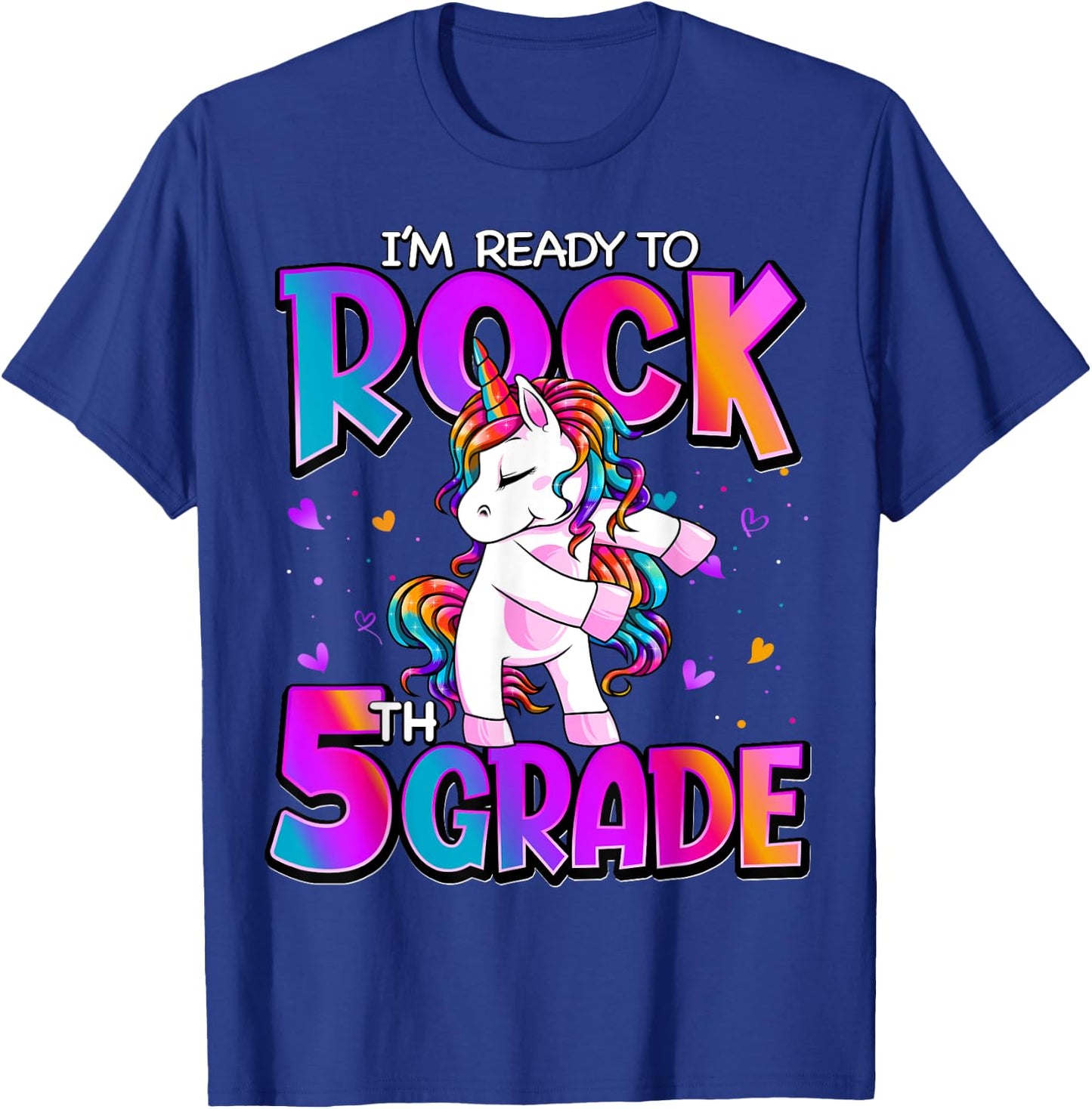 I'm Ready To Rock 5th Grade Unicorn Back To School Girls T-Shirt - T-Shirt | Royal