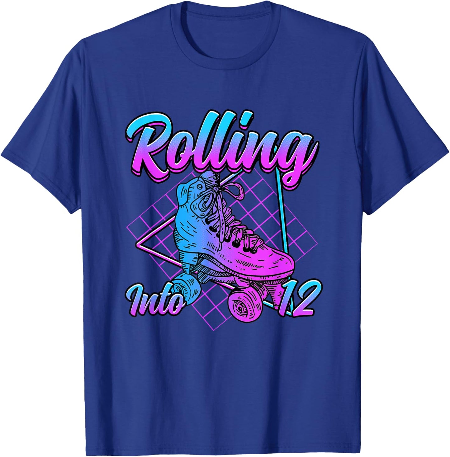 Rolling into 12 Roller Skate Birthday T-Shirt - T-Shirt | Royal