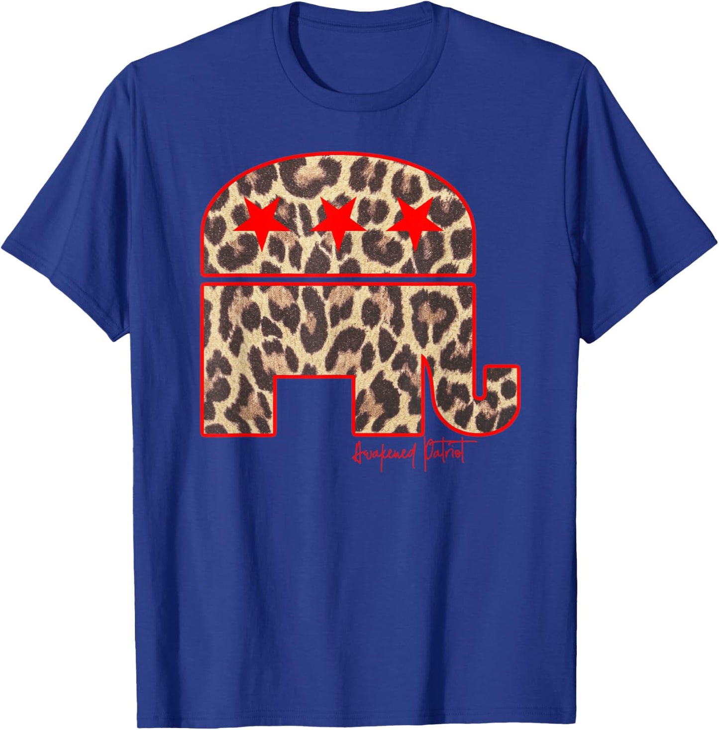Cute Republican Elephant Leopard Print Conservative Patriot T-Shirt - T-Shirt | Royal