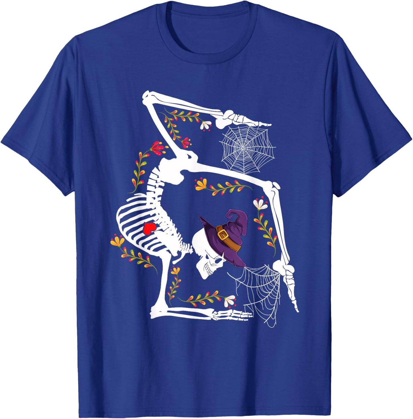 Skeleton Gymnast Lazy Halloween Costume Funny Gymnastics T-Shirt - T-Shirt | Royal