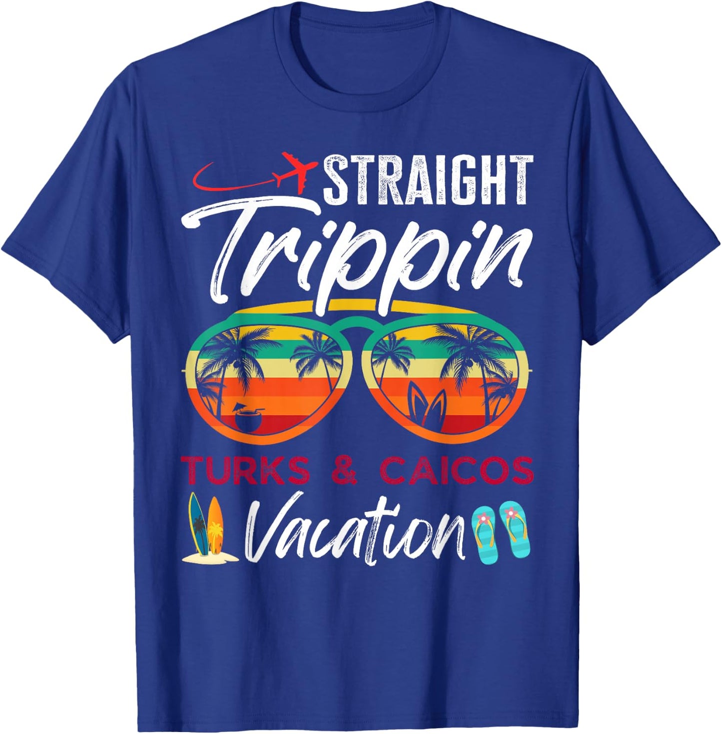 Straight Trippin Turks Caicos Couples Family Vacation Group T-Shirt - T-Shirt | Royal