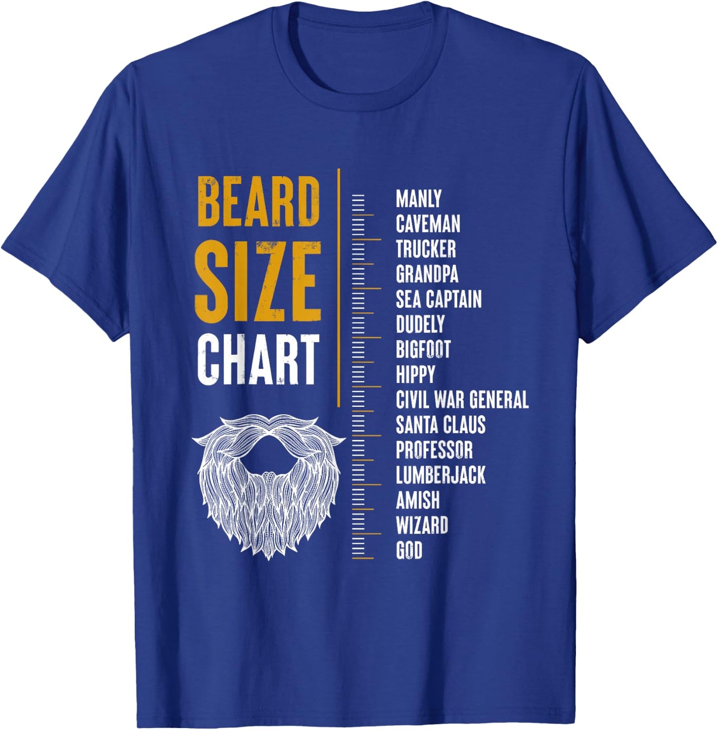 Beard Length Measurement T-Shirt - T-Shirt | Royal