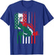 Mexican American Fishing Flag Fish Rod Cinco De Mayo Men Dad T-Shirt - T-Shirt | Royal