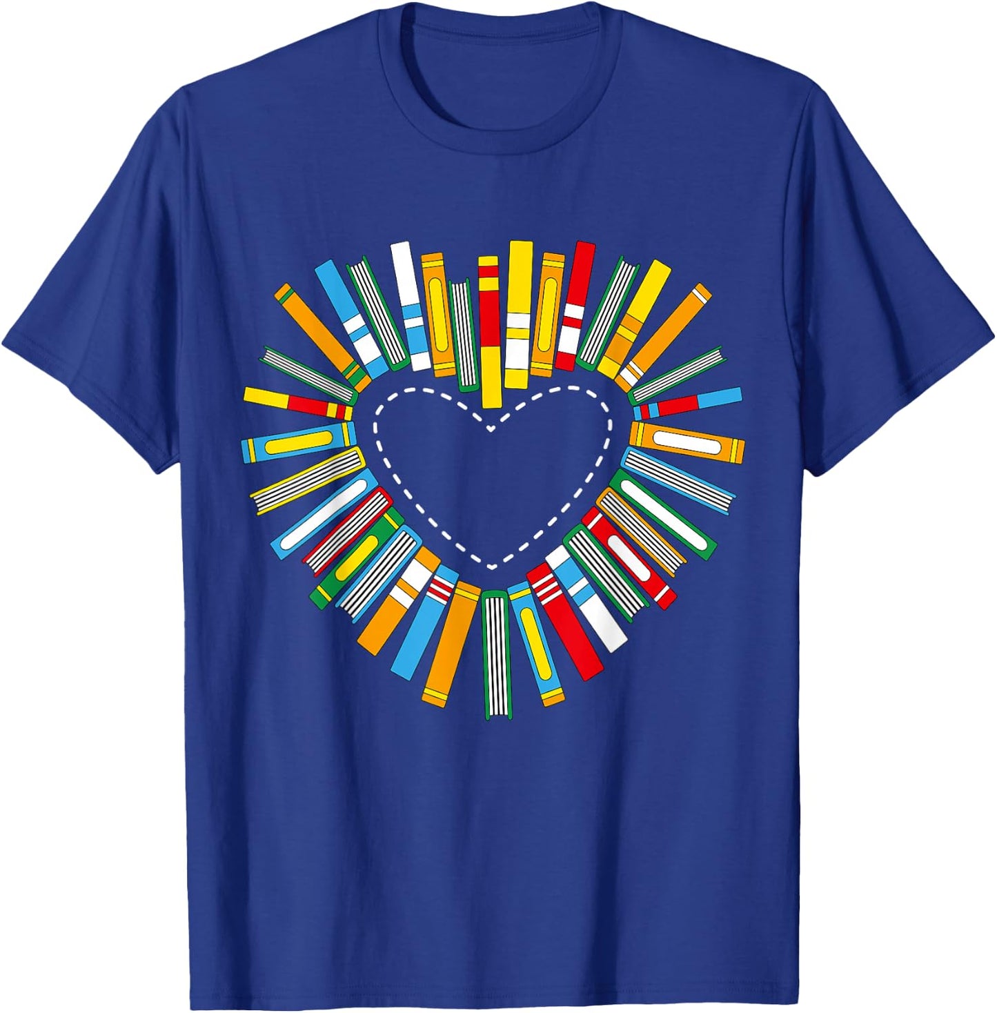Book Heart Books Love Reading Reading Rat Librarian T-Shirt - T-Shirt | Royal