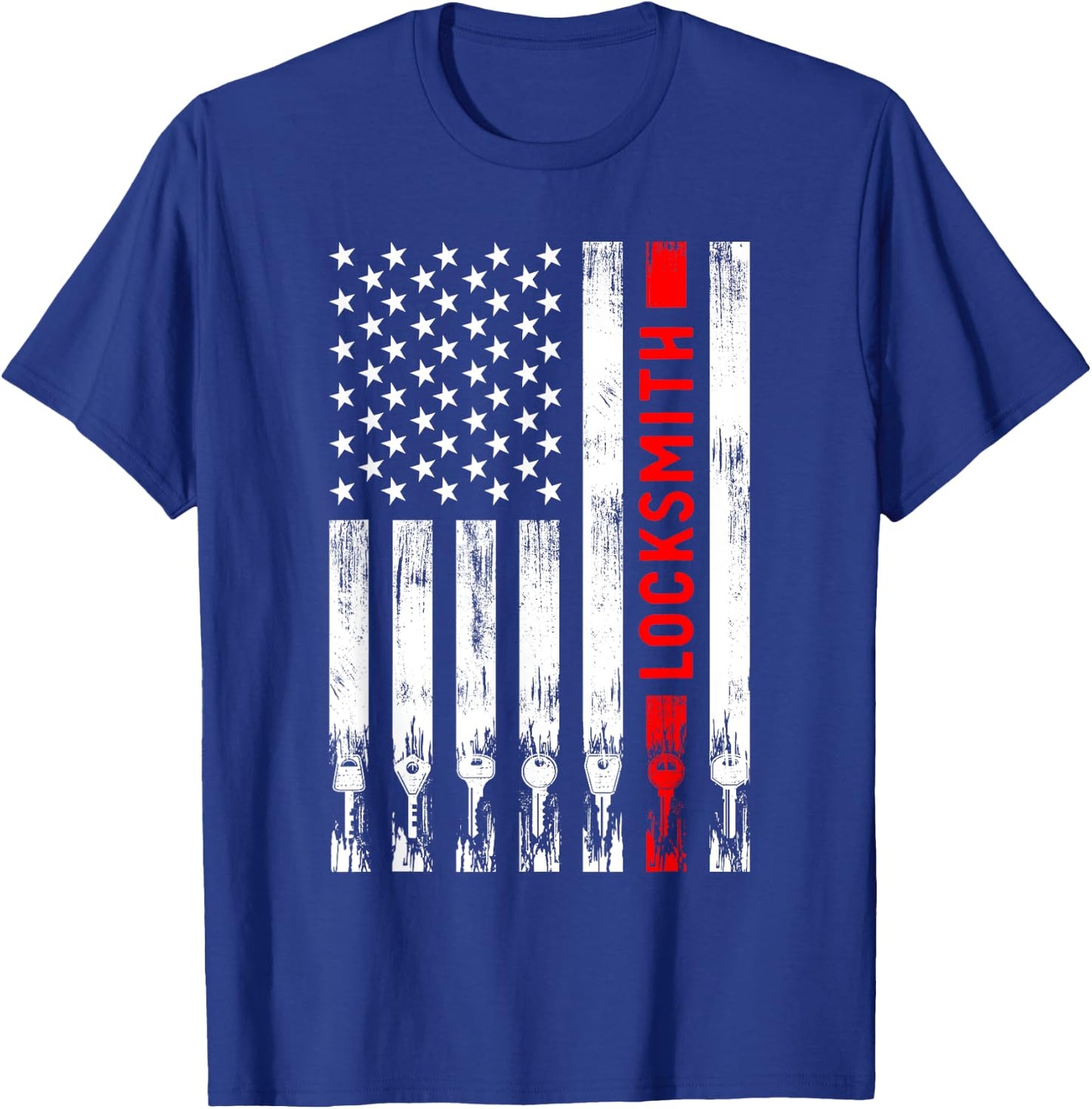Cool Locksmith Art Women American Flag Lock Picker T-Shirt - T-Shirt | Royal