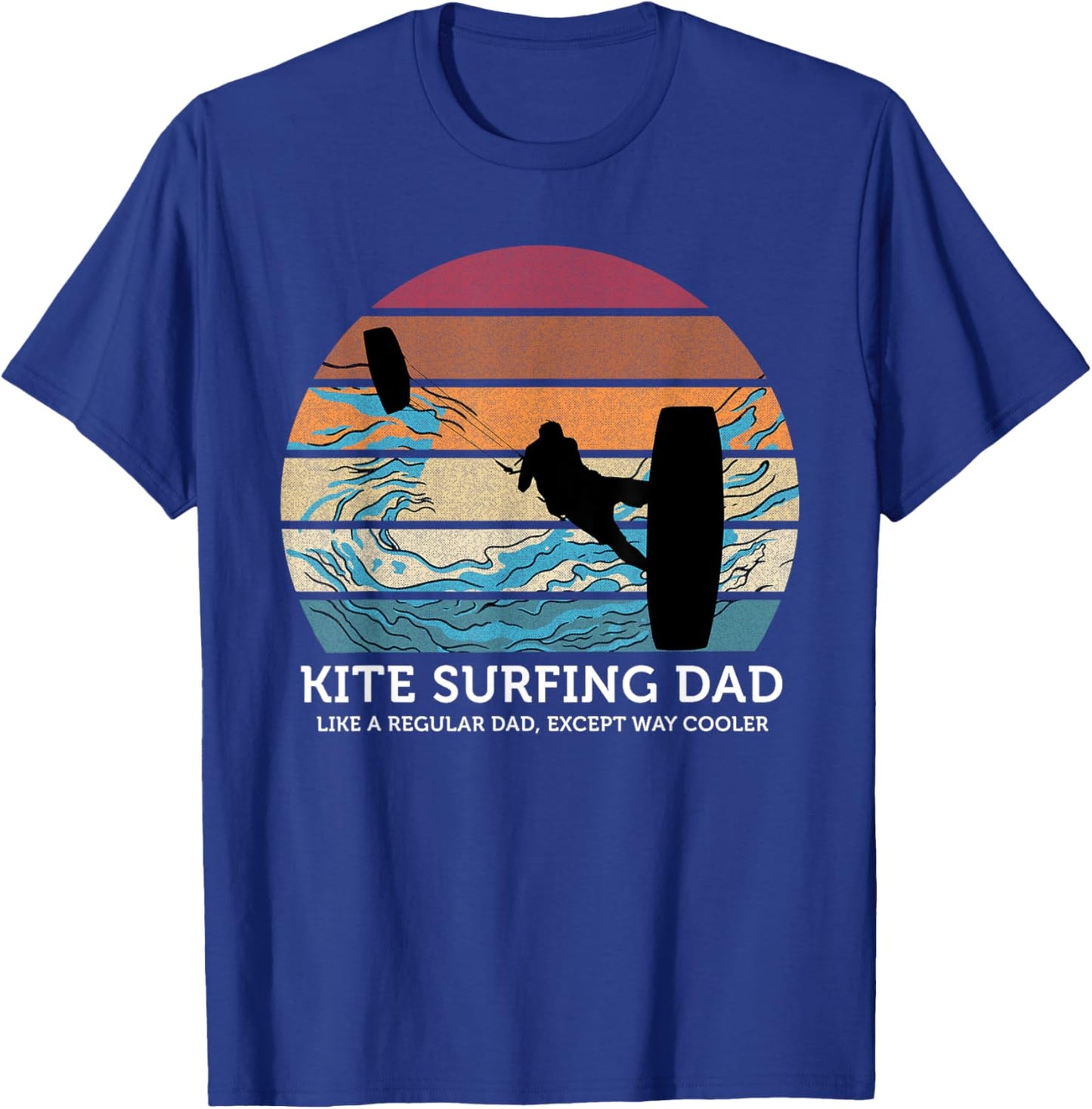 Kite Surfing Dad Vintage Sunset Beach Kite Surfing Lover Women T-Shirt - T-Shirt | Royal