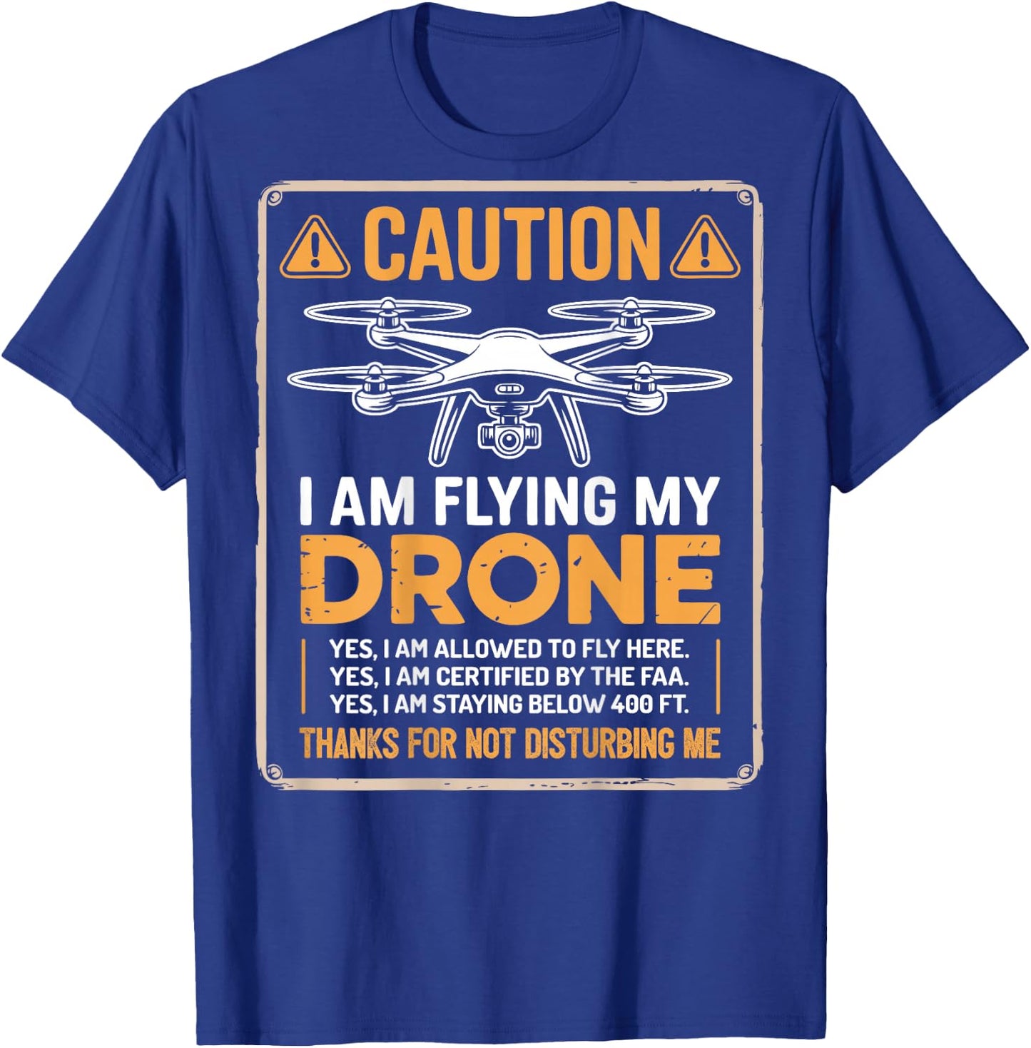 FPV Drone Racer Pilot Do Not Disturb (On Back) T-Shirt - T-Shirt | Royal