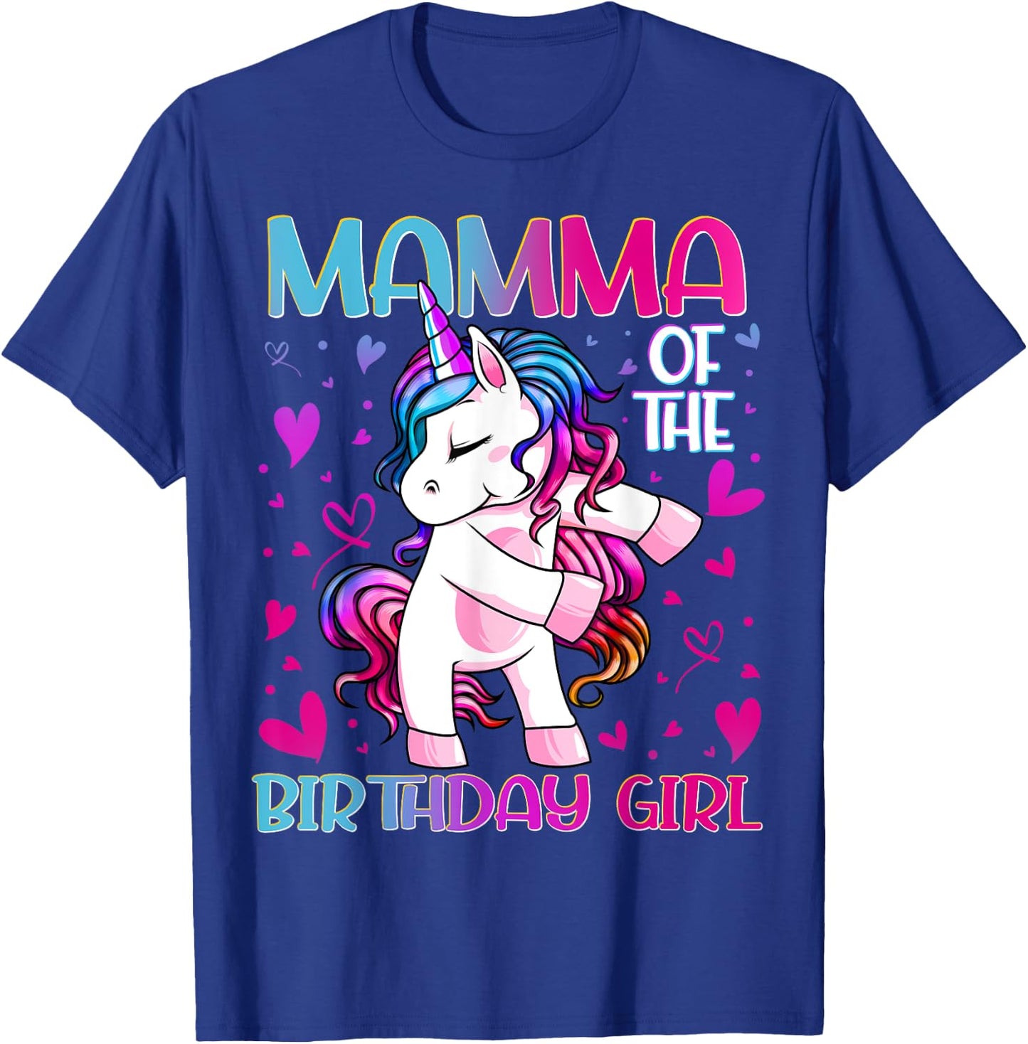Mamma of the Birthday Girl Flossing Unicorn Mom Mommy Gifts T-Shirt - T-Shirt | Royal