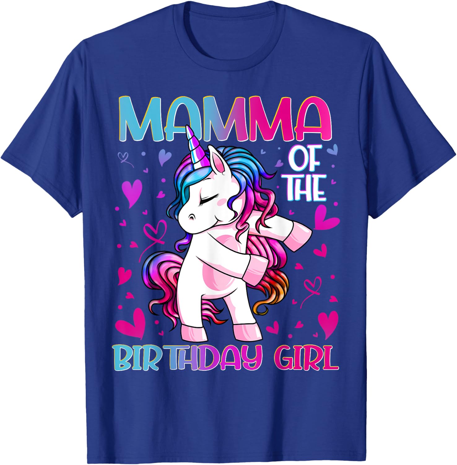 Mamma of the Birthday Girl Flossing Unicorn Mom Mommy Gifts T-Shirt - T-Shirt | Royal