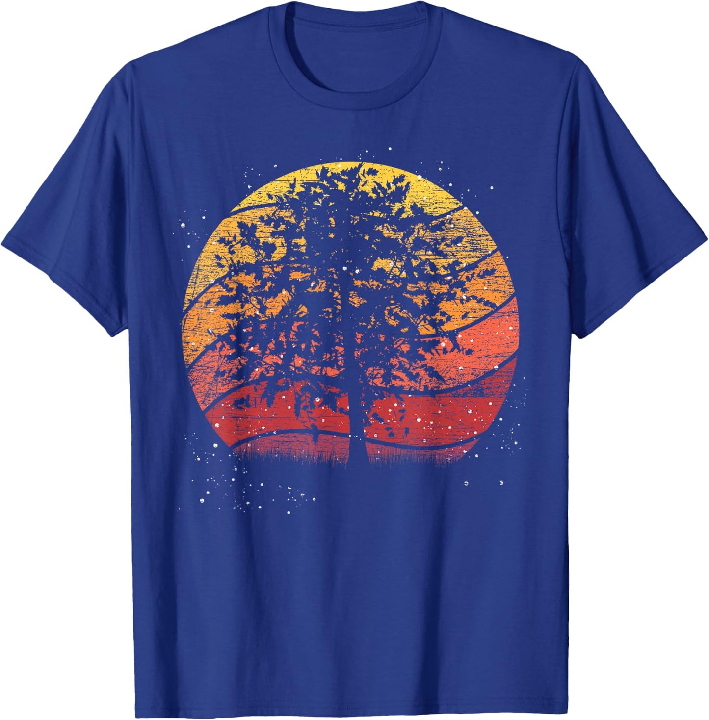 Retro Tree Forest T-Shirt - T-Shirt | Royal