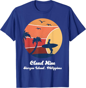 Cloud Nine Siargao Island Philippines Surfing Vintage Surfer T-Shirt - T-Shirt | Royal