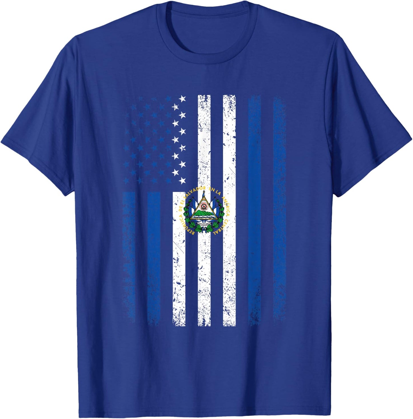 El Salvador Flag 4th of July USA El Salvadorian Flag T-Shirt - T-Shirt | Royal