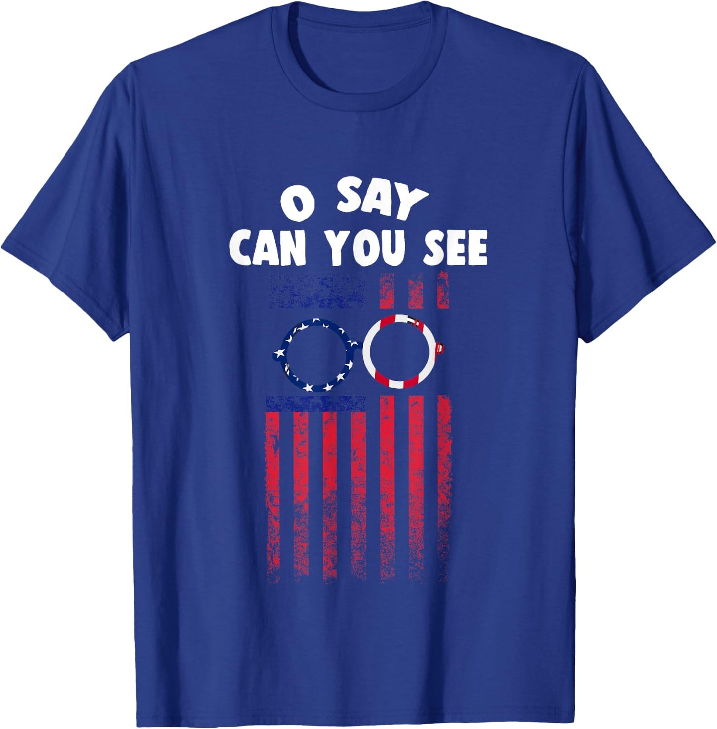 USA American Flag Optician Ophthalmologist Eyeglasses Optics Men T-Shirt - T-Shirt | Royal