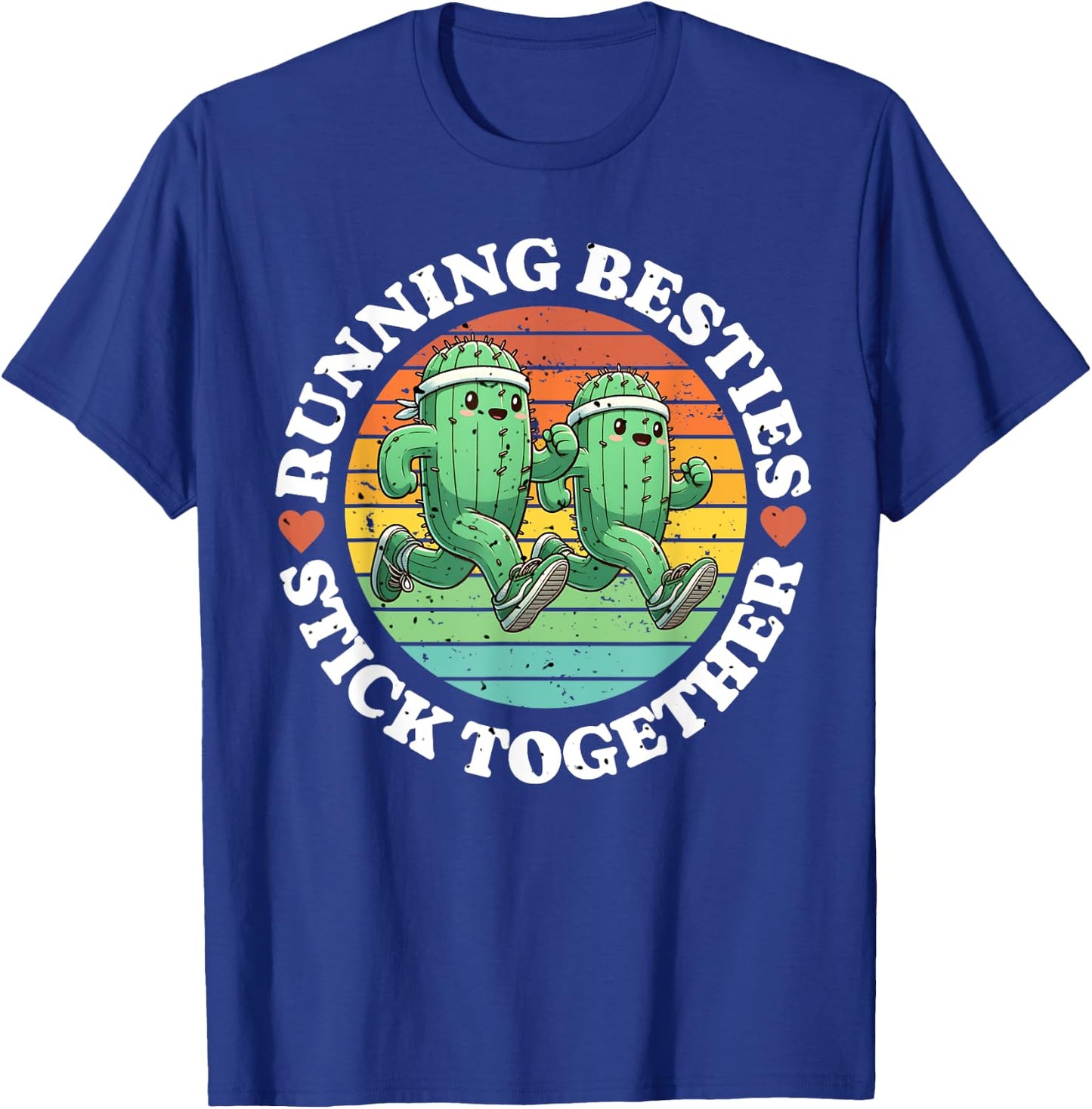 Running Besties Stick Together Cactus Matching Running Buddy T-Shirt - T-Shirt | Royal