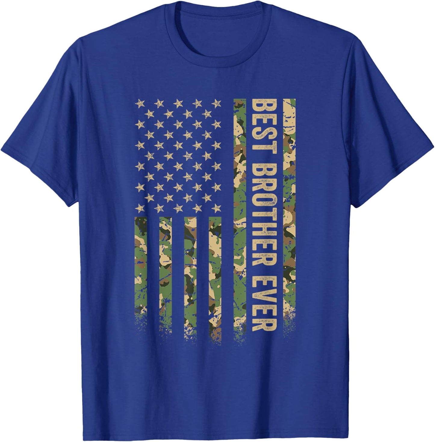 Best Brother Ever American Flag Camo Veteran Patriotic for Kids Men T-Shirt - T-Shirt | Royal