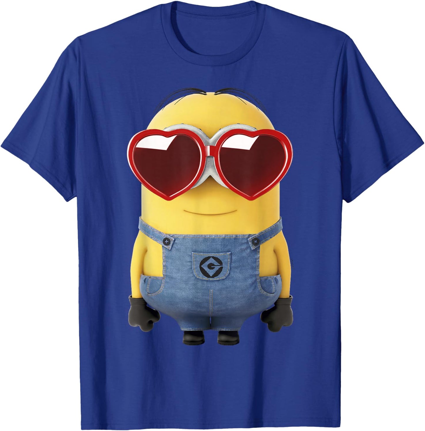 Minions Valentine's Day Dave Heart Glasses T-Shirt - T-Shirt | Royal