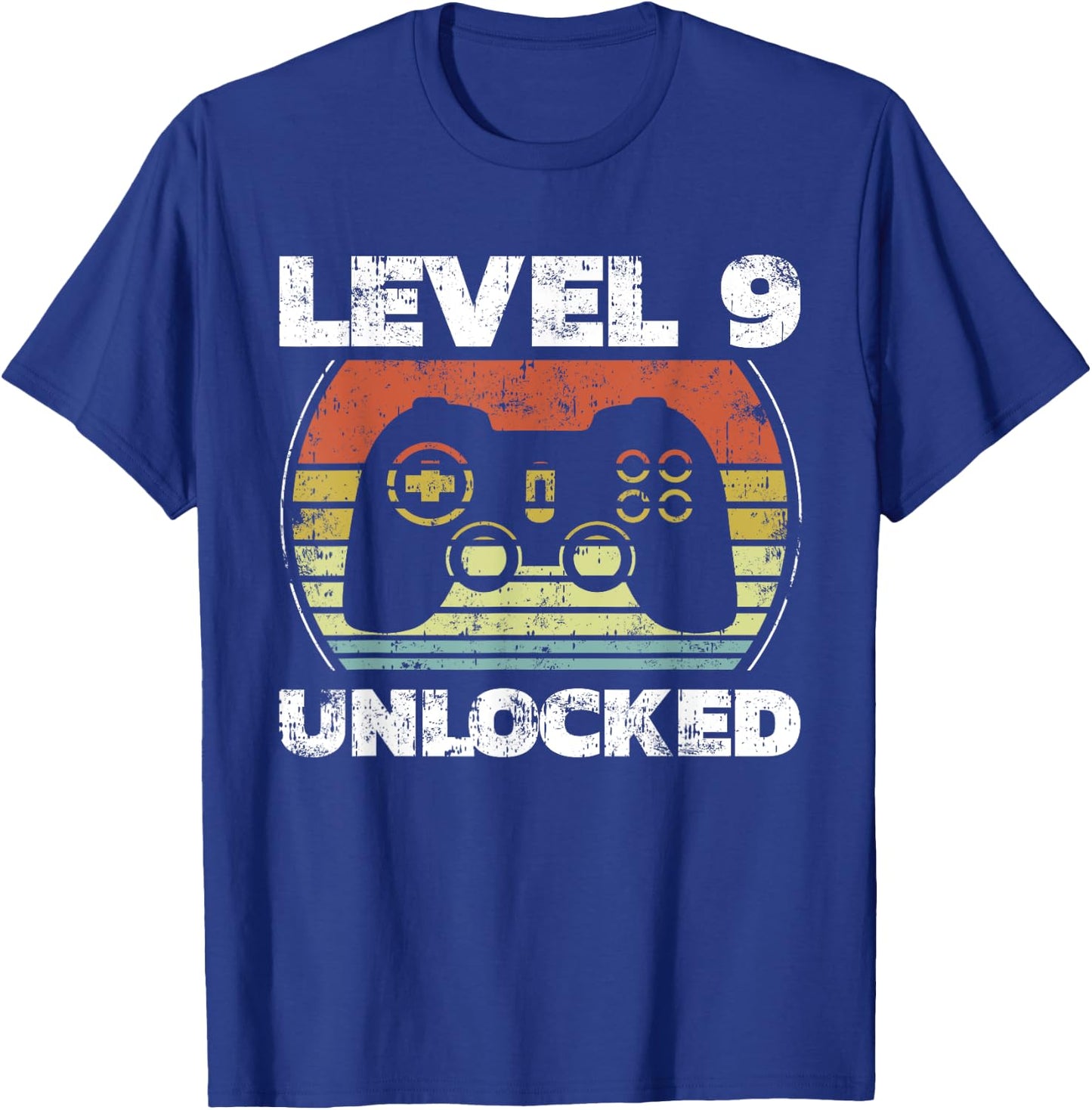Level 9 Unlocked Funny Video Gamer 9th Birthday T-Shirt - T-Shirt | Royal