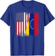 Half Venezuelan Flag | Vintage Venezuela USA Gift T-Shirt - T-Shirt | Royal