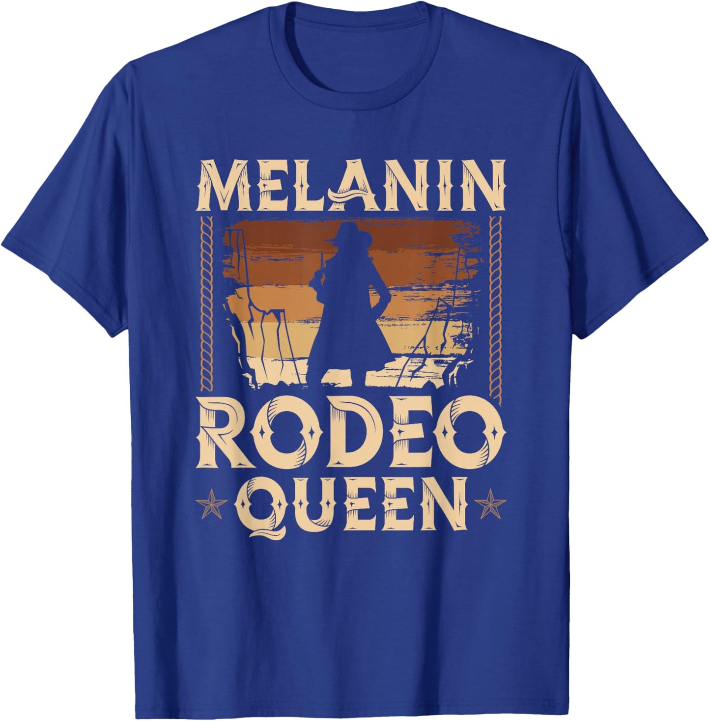 Melanin Rodeo Queen Country African American Cowgirl T-Shirt - T-Shirt | Royal