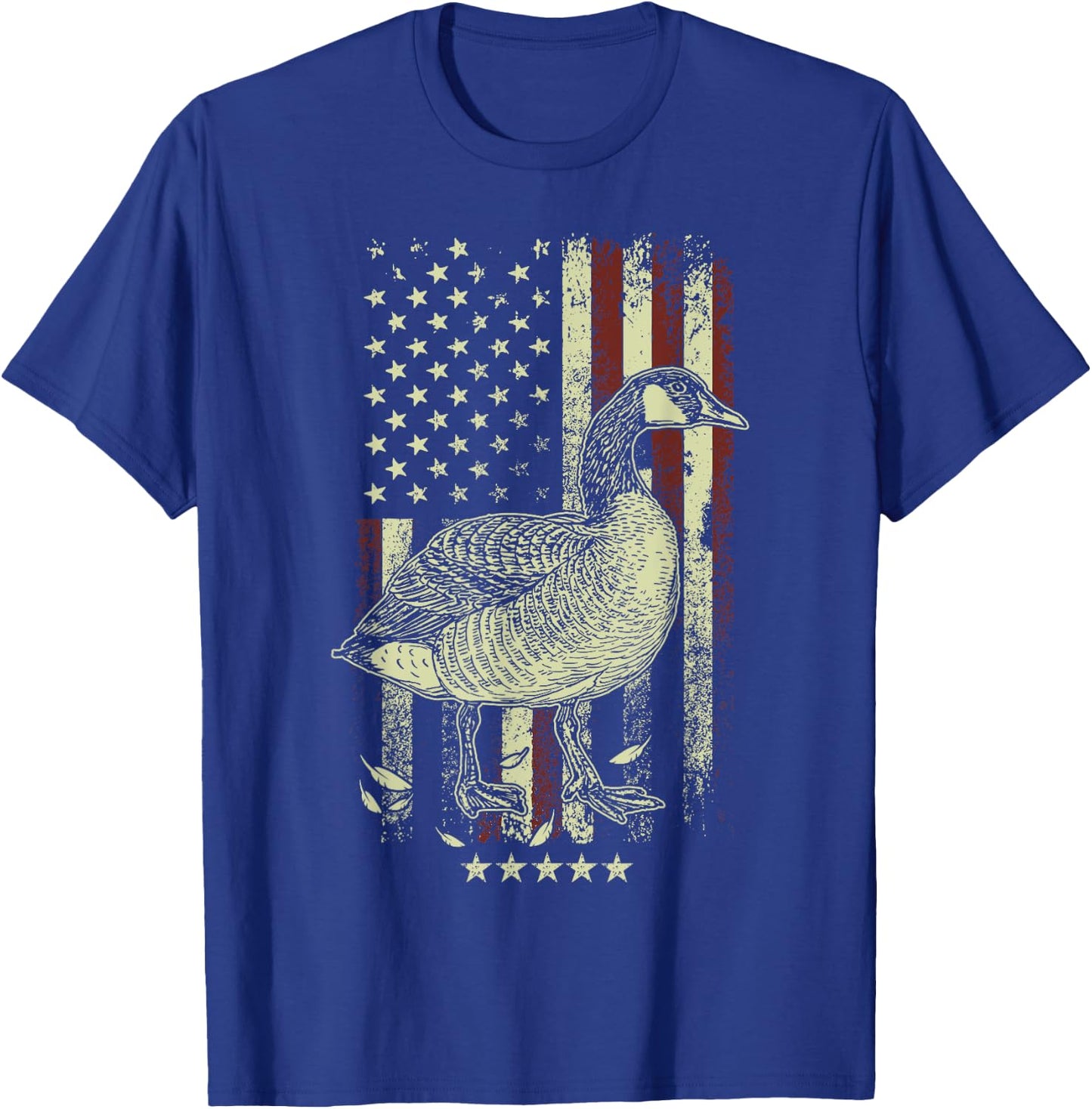 USA American Flag Hunters - Hunting Goose Bird Women Men T-Shirt - T-Shirt | Royal