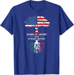American Grown with Italian Roots for Italian Americans T-Shirt - T-Shirt | Royal
