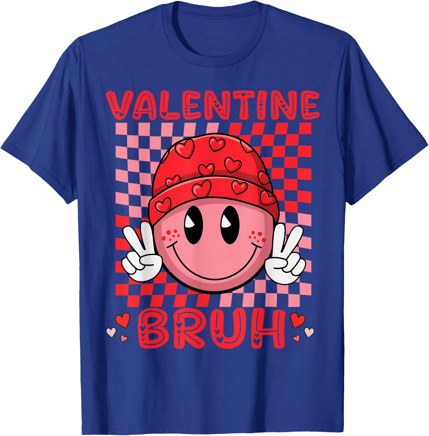Retro Valentine's Day Heart Valentine Bruh Boys Girls Kids T-Shirt - T-Shirt | Royal
