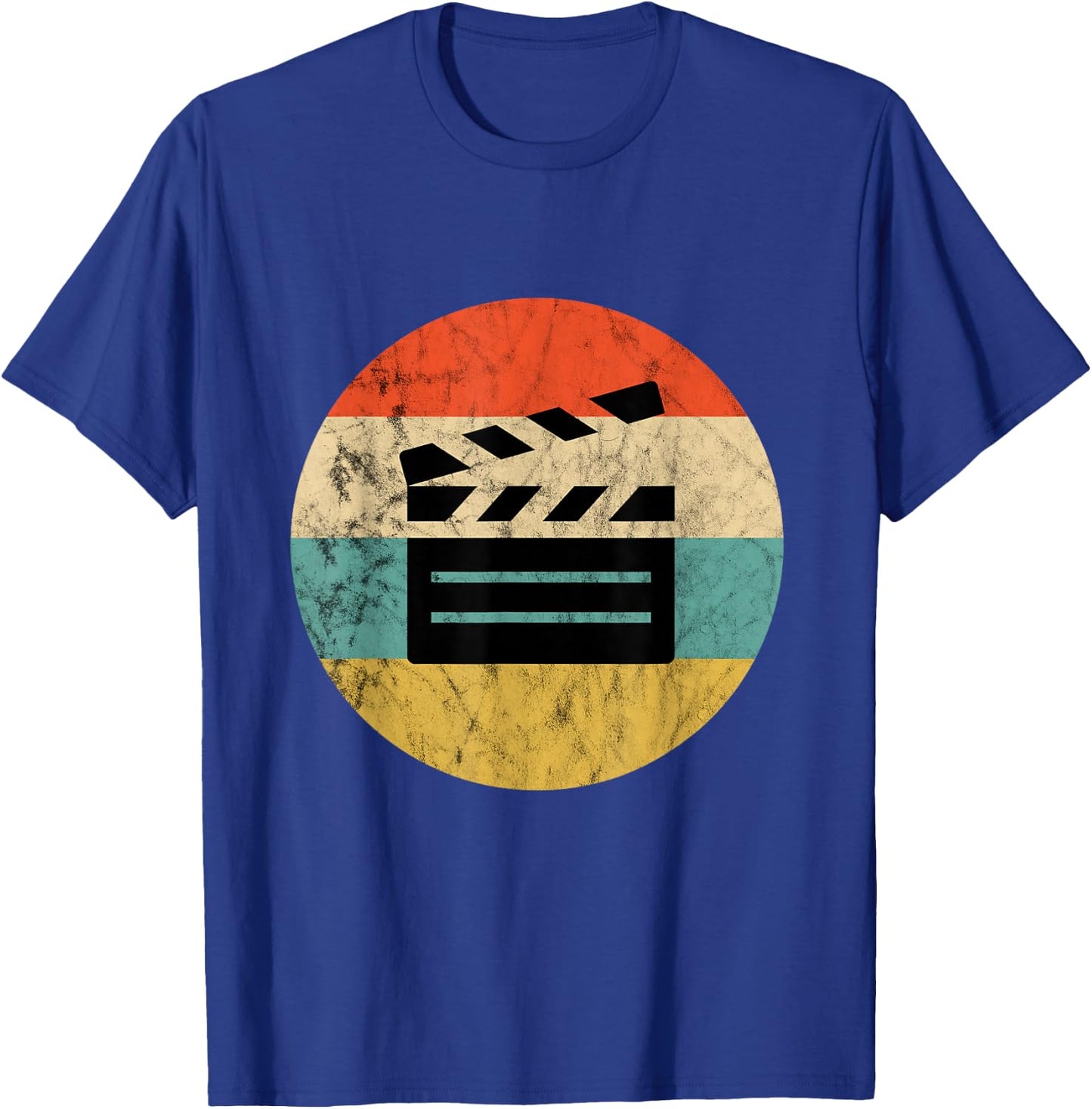 Filmmaker Clapboard Film Director Lover Retro Vintage Sunset T-Shirt - T-Shirt | Royal