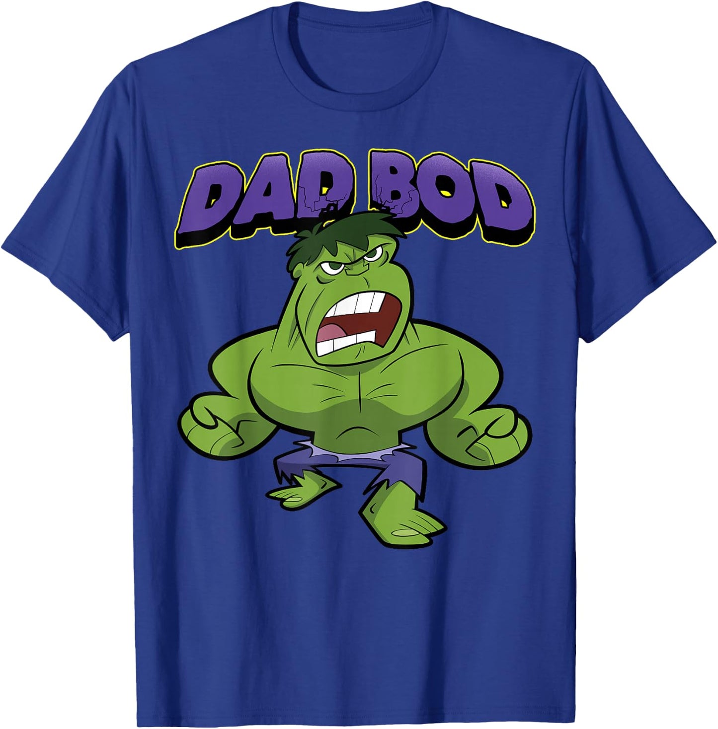 Marvel Father's Day Retro Hulk Dad Bod Portrait T-Shirt - T-Shirt | Royal